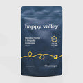 Happy Valley Honey UMF 10+ Manuka Honey and Propolis Lemon Lozenges, natural throat soothing lozenges in a clear package.