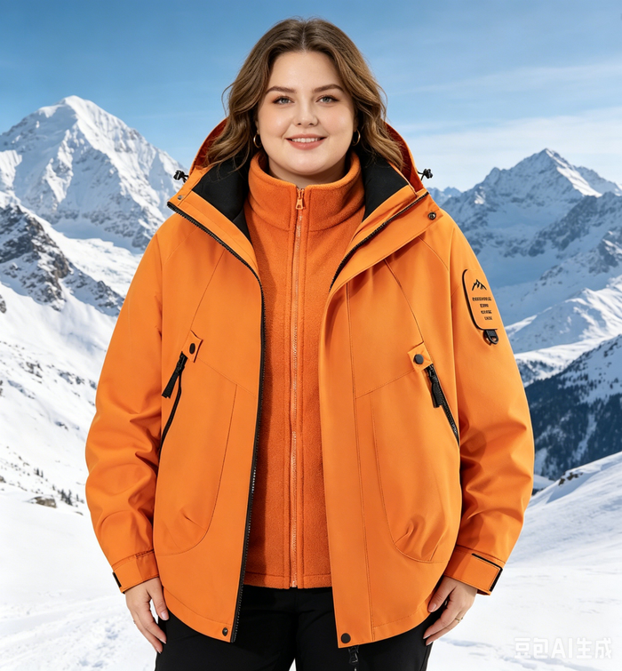 Unisex 3-in-1 waterproof and windproof mountain jacket with detachable layers, suitable for outdoor activities and hiking.