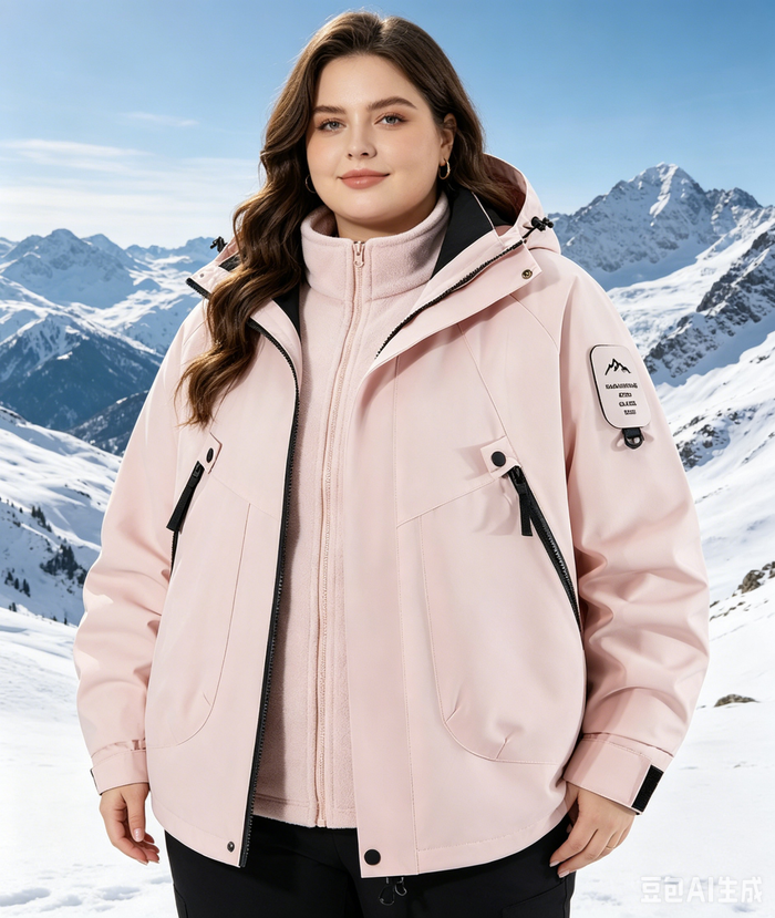 Unisex 3-in-1 waterproof, windproof outdoor mountain jacket with detachable layers, ideal for outdoor activities.