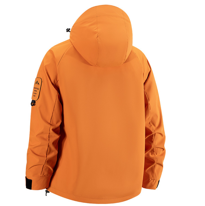 Unisex 3-in-1 detachable outdoor waterproof and windproof mountain jacket with adjustable hood and multiple pockets.