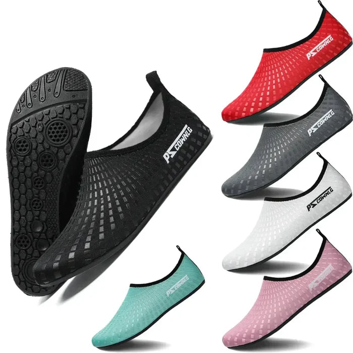 Unisex Habicare water sports diving and aqua shoes with non-slip soles and breathable material, designed for aquatic activities.