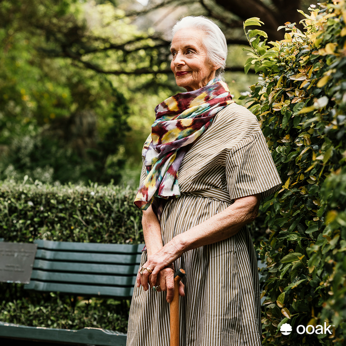 Graphite and oak walking stick by ooak, featuring a sleek design with natural wood and modern graphite accents.