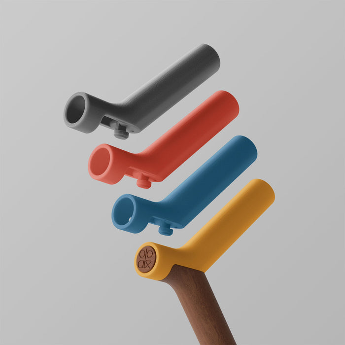 OOAK Uno walking stick handle sleeve and foot bundle with ergonomic handle and rubber foot for stability.