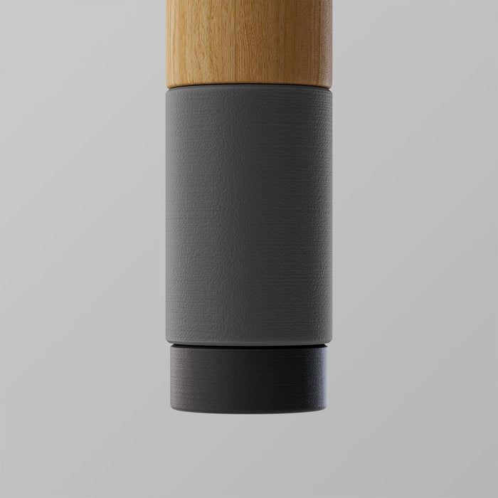 OOAK Uno walking stick with handle sleeve and foot bundle in graphite, featuring a sturdy design and ergonomic grip.