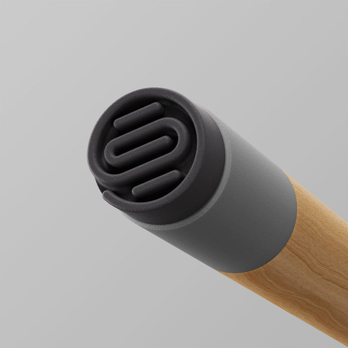 Graphite handle sleeve and foot bundle for OOAK Uno walking stick, showcasing a sleek, durable design for improved grip and stability.