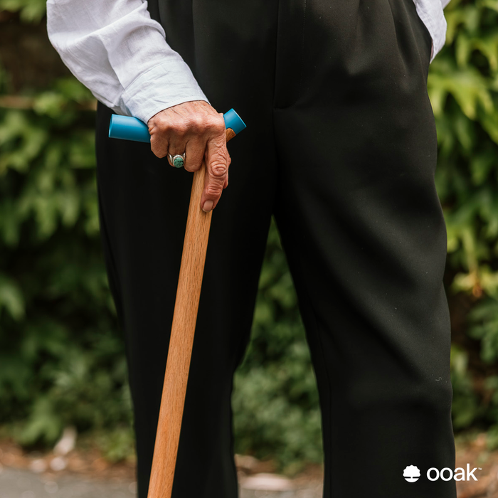 Ooak Pacific and Oak walking stick featuring a sleek design with a Pacific and oak wood finish.