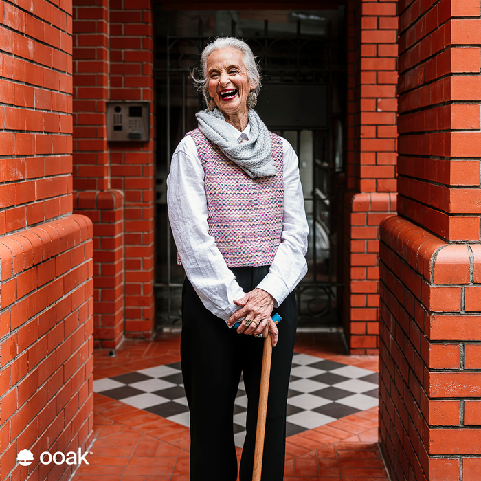 Ooak Uno Pacific and Oak walking stick with a polished wooden handle and sturdy design, ideal for support and outdoor walking.