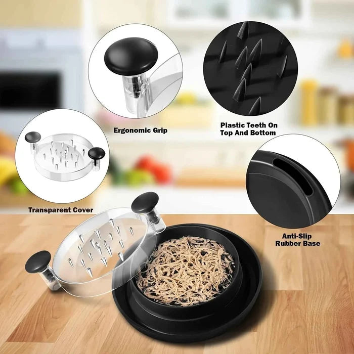 Upgraded Chicken Shredder with Cover by ShopHub NZ, showing the stainless steel blades and protective cover for efficient chicken shredding.