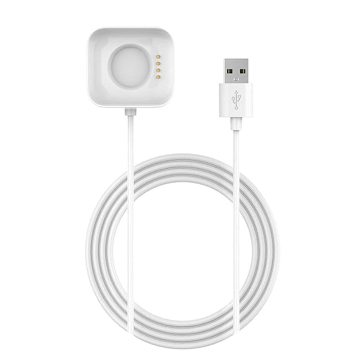 White USB-A charger for OPPO Watch (41mm, 46mm, SE) from That Watch Shop, 1 meter long cable, compatible with various OPPO Watch models.