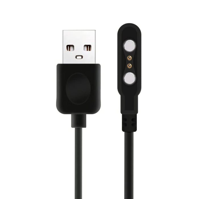 Black USB A magnetic charger cable for HiFuture smart watch, 1 meter length, designed for easy charging and secure connection.