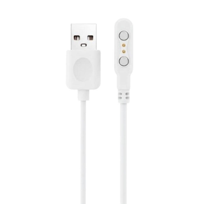 White 1m USB A magnetic charger cable for Zhiweide smart bracelet, compatible with That Watch Shop smart wearables.