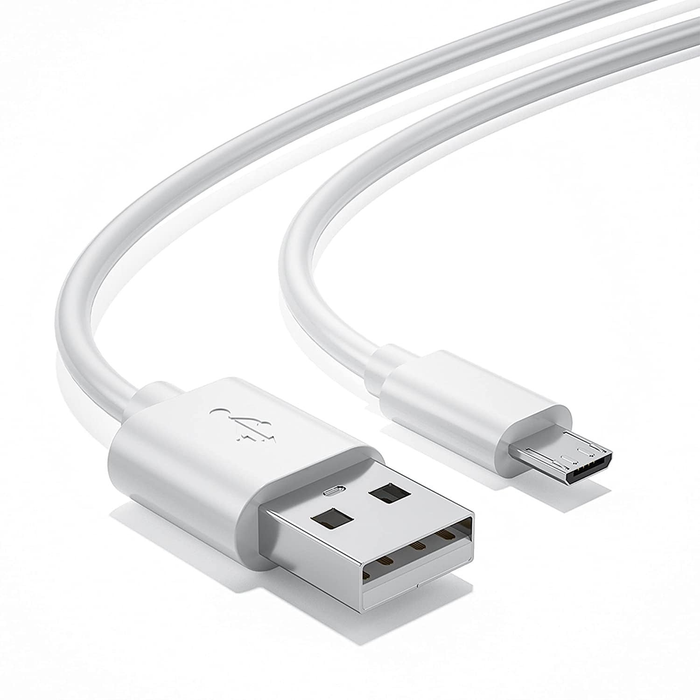 White 1m USB-A to Micro-USB charger cable for HTC phones, compatible electronics accessories by 9eight5.