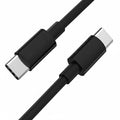 Black 1m USB-C to USB-C charger cable for TCL phones by 9eight5, shown connected with electronic devices.