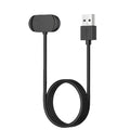 Habicare USB charger cable for Amazfit GTR, GTS, T-Rex 2 TWS smartwatch models, shown connected for charging.