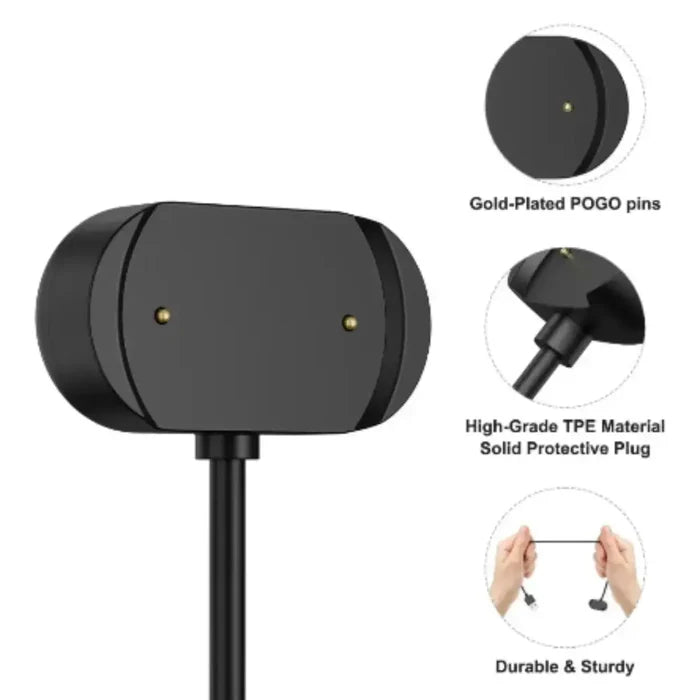 Habicare USB charger cable for Amazfit GTR, GTS, T-Rex 2 smartwatches, TWS charging cable with connector for easy charging.