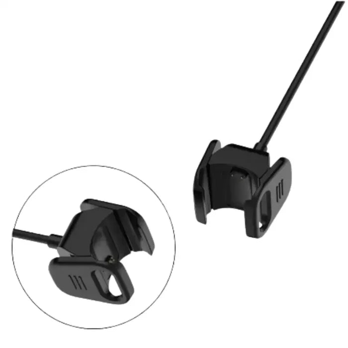 Habicare TWS USB charger cable for Fitbit Charge 3 and 4, showing the compact charging cord with USB connector.