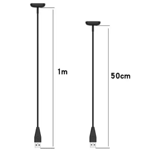 Habicare TWS USB charger cable for Fitbit Charge 5 and 6 showing connectors and cable design