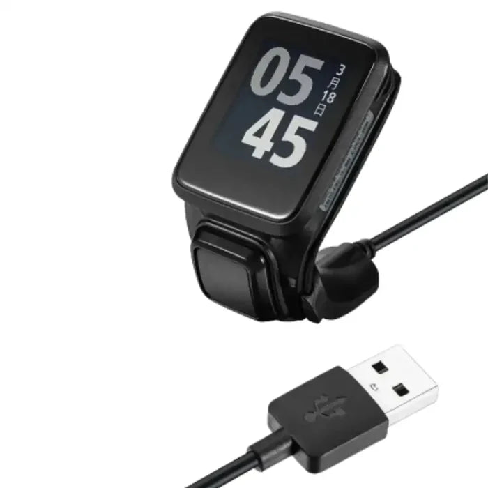 Habicare TWS USB charger cable compatible with TomTom Spark, Golfer, and Runner fitness trackers.