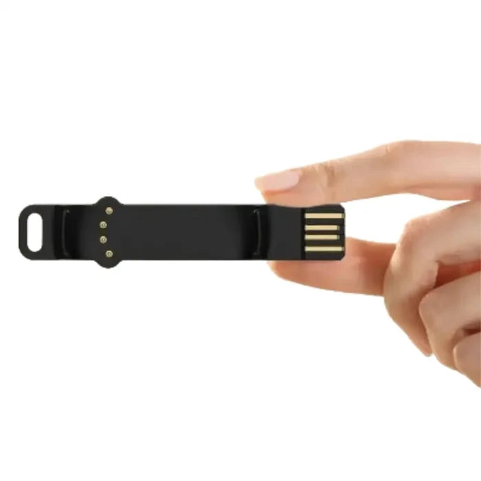 Habicare USB charging cable for Polar Unite watch, TWS style, shown connected to the watch for charging.