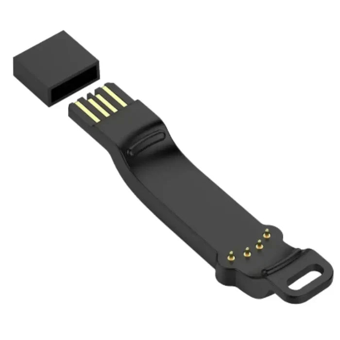 Habicare USB charging cable for Polar Unite watch, TWS design, compatible with Polar fitness trackers, black cable on white background.