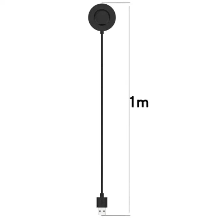Habicare USB magnetic charging cable for Xiaomi Watch S1/Pro, 1 meter long, TWS compatible, black cable with magnetic connector.