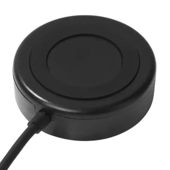 Habicare USB charging dock for Ticwatch C2 TWS smartwatch, shown connected and ready for charging.