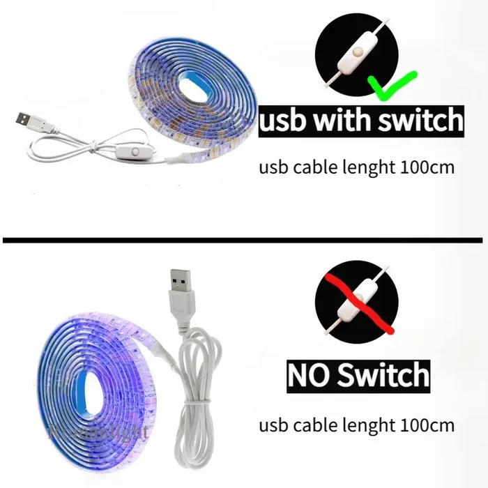 HBC USB LED strip light by Habicare with multiple color options, flexible design for ambient lighting and decoration.