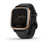 Rose Gold Aluminum Bezel with Black Case and Silicone Band