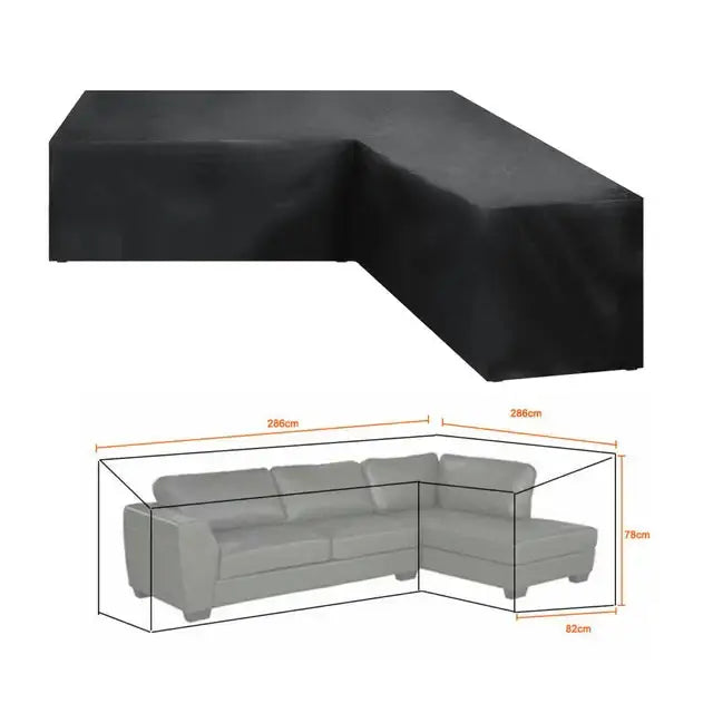 286x286x82cm / Black / Sofa Cover