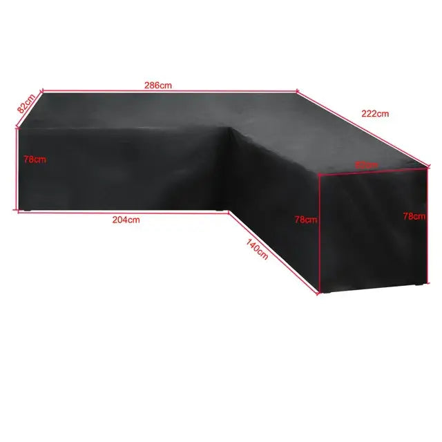 286x222x82cm / Black / Sofa Cover