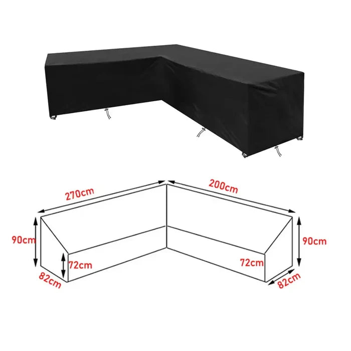 270X200X82x90x72cm / Black / Sofa Cover