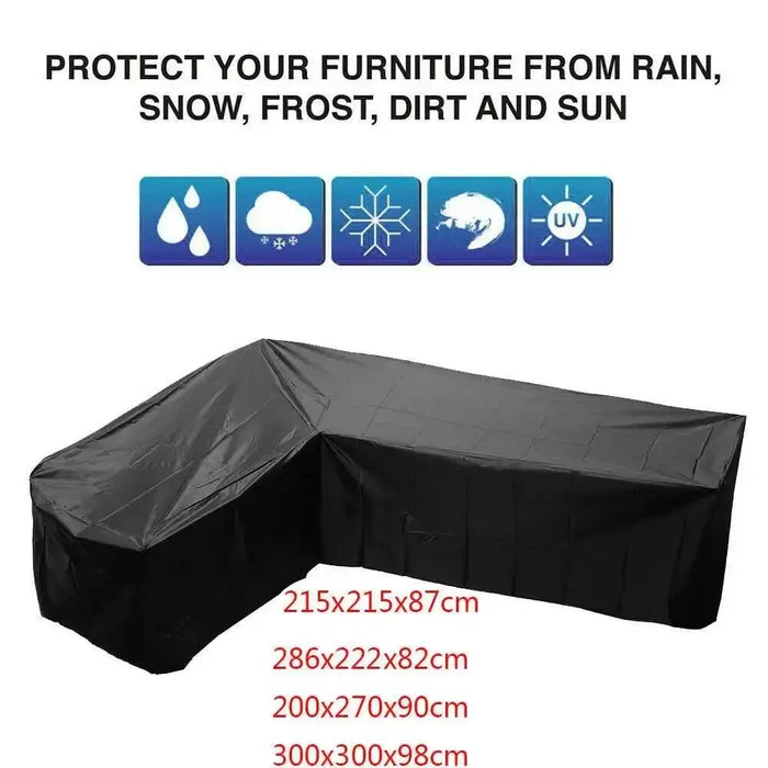 Habicare V/L-Shape waterproof garden sofa cover protecting rattan corner furniture, weather-resistant outdoor furniture protector