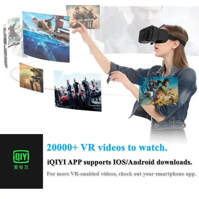 Black VR goggles with adjustable straps and a remote control, designed for immersive virtual reality experiences by 9eight5.