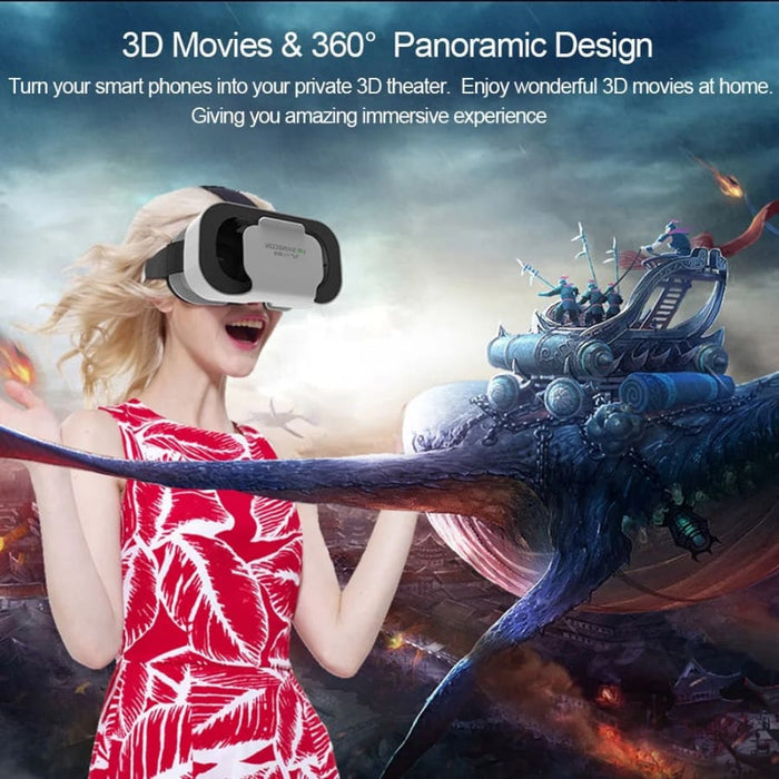 9eight5 VR goggles with remote control, featuring adjustable straps and sleek black design for immersive virtual reality experiences.