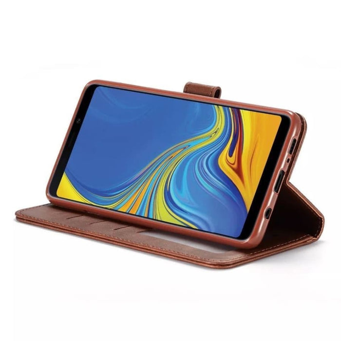 Brown wallet phone case for Samsung Galaxy A80 and A90 by 9eight5, featuring a slim design and card slots.