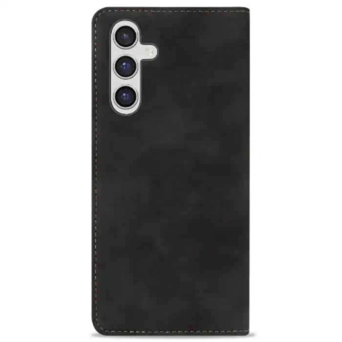 Black Habicare 9eight5 wallet case for Samsung Galaxy S and A series, featuring a magnetic closure and card slots.