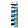 Pack of five Koonenda CR2025 watch batteries, small round lithium batteries for watch replacements, by That Watch Shop.