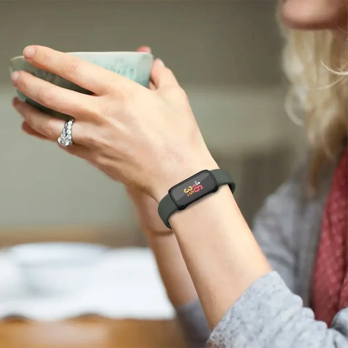 Habicare TWS watch case for Fitbit Inspire 3, protective silicone cover with precise cutouts for easy access and secure fit.