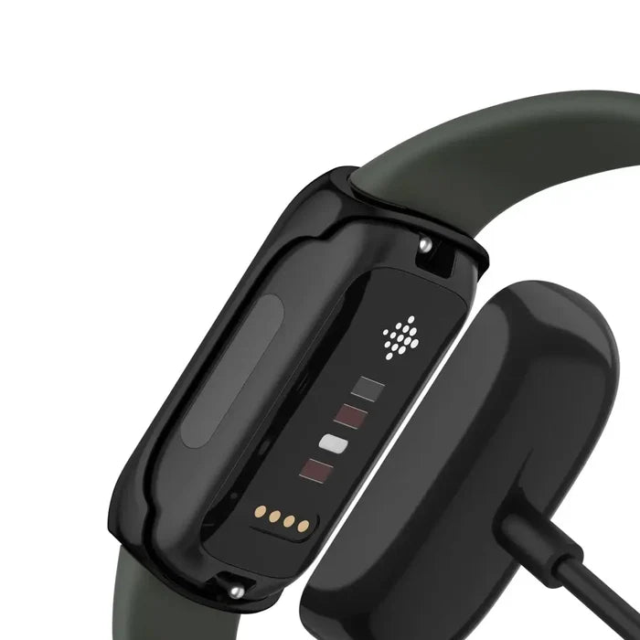 Habicare TWS watch case designed for Fitbit Inspire 3, protective cover with a sleek black finish for secure fit and style.