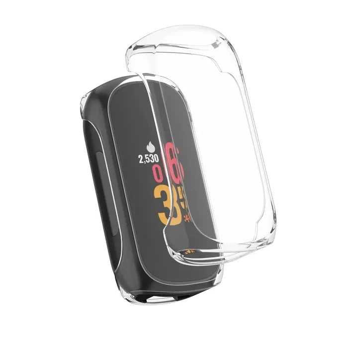 Clear TWS watch case for Fitbit Inspire 3 by Habicare, designed to protect and customize your fitness tracker.