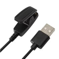 Black Garmin watch charger with USB clip, compatible with That Watch Shop chargers, featuring a compact cable design.