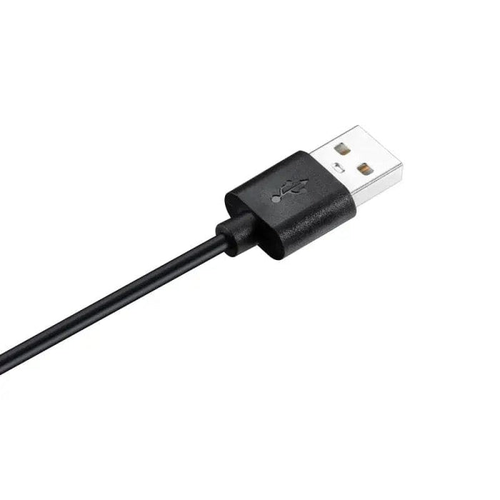 Garmin watch charger with USB clip connector for charging and data transfer, compatible with Garmin devices.