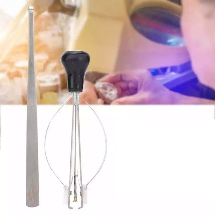 Watch hand removal and fitment tool from That Watch Shop, featuring precise tips for watch hand adjustments and repairs.