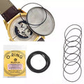 Close-up of 0.7mm watch O-rings for waterproof watches, used as part of watch repair tools from That Watch Shop.