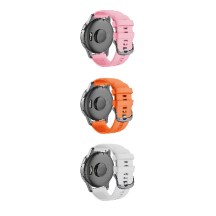 Habicare TWS watch strap for Garmin Approach S12/S42, 20mm width, shown in two colorful options, compatible with Garmin golf watches.