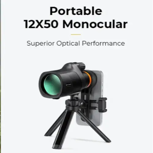 Habicare Waterproof SS Monocular with adjustable zoom and compact design for outdoor viewing and birdwatching.