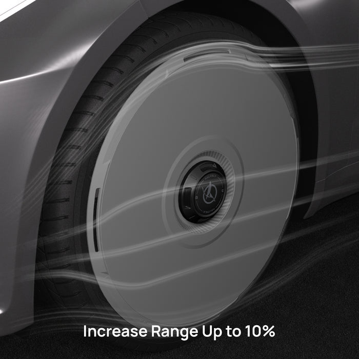 White Tesla Wheel Covers: HALODISC 2 RTP | HALOBLK
