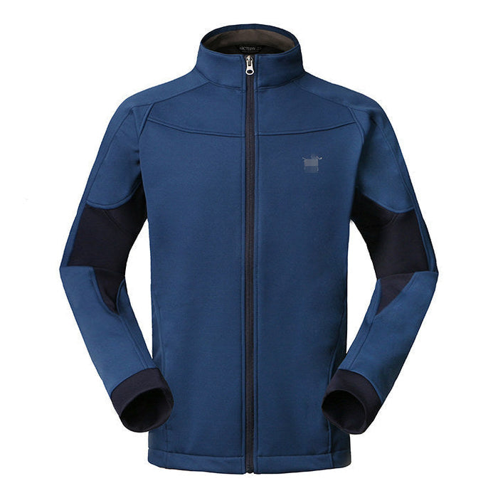 Men's windproof waterproof softshell jacket by Mead's Supply & Equipment Outfitters, lightweight, warm, and suitable for outdoor activities.