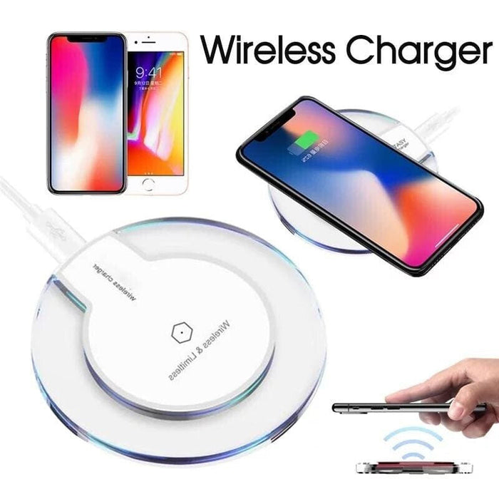 9eight5 wireless charger for phone and tablet, 10W fast charging pad with sleek design and compatible device connection