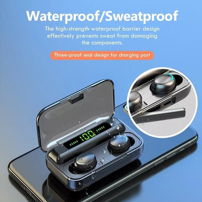 Wireless earphones by 9eight5, compact in-ear electronic accessories with sleek design and wireless connectivity.